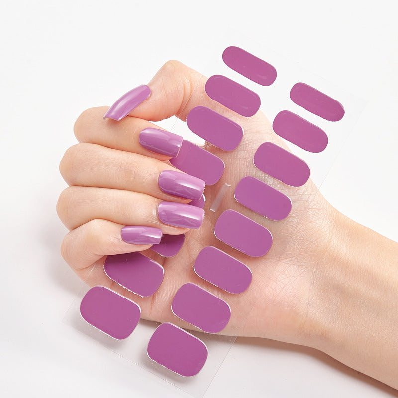 Nail Art Stickers – Solid Color Self-Adhesive Nail Strips Set