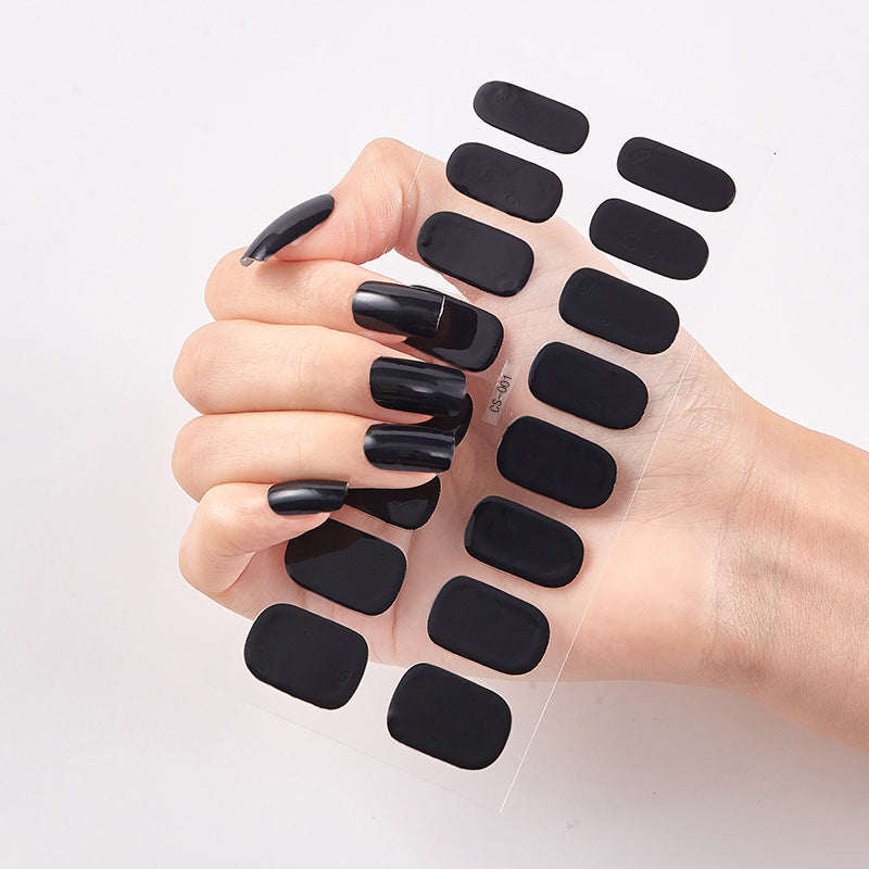 Nail Art Stickers – Solid Color Self-Adhesive Nail Strips Set
