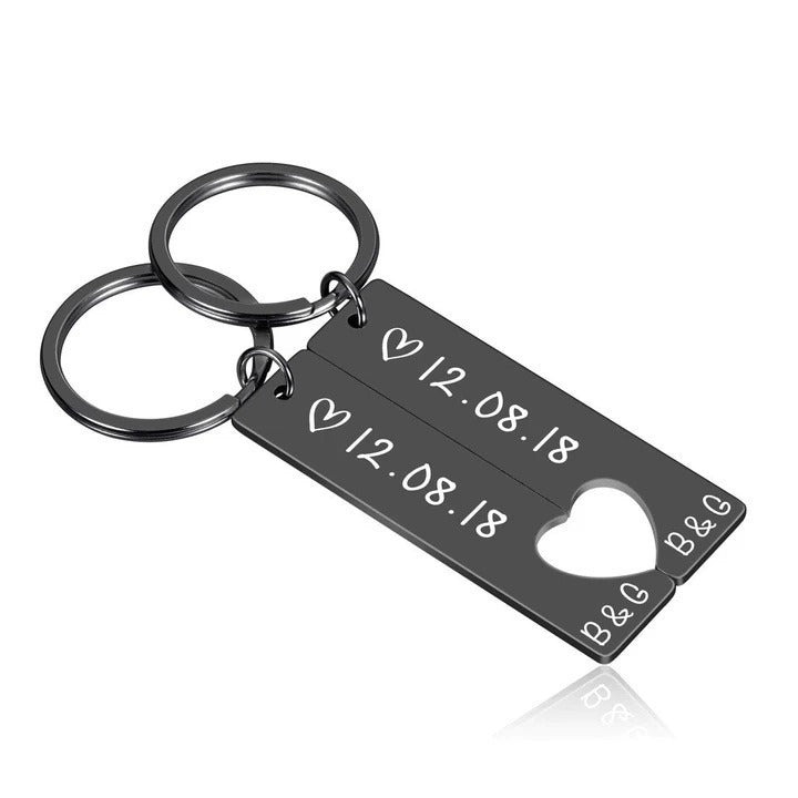 Customized Couples Keychain – Perfect Gift for Anniversary or Valentine’s Day CJ
