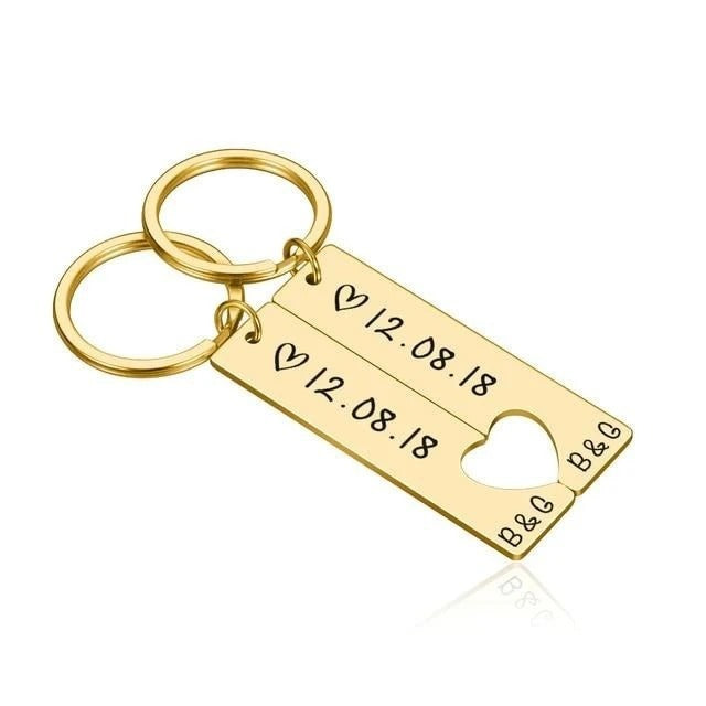 Customized Couples Keychain – Perfect Gift for Anniversary or Valentine’s Day CJ