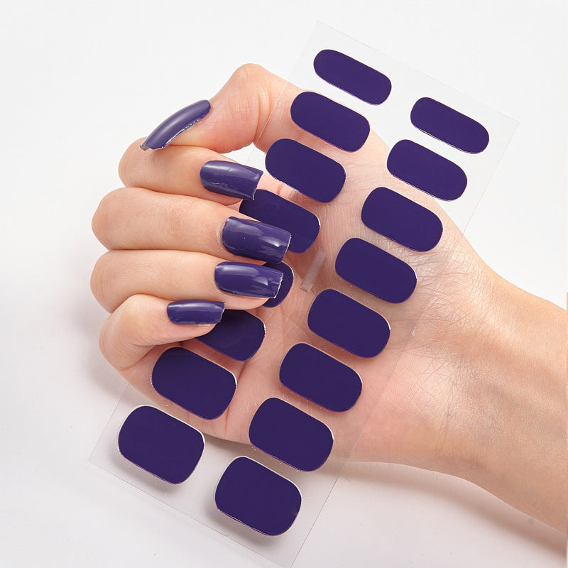 Nail Art Stickers – Solid Color Self-Adhesive Nail Strips Set