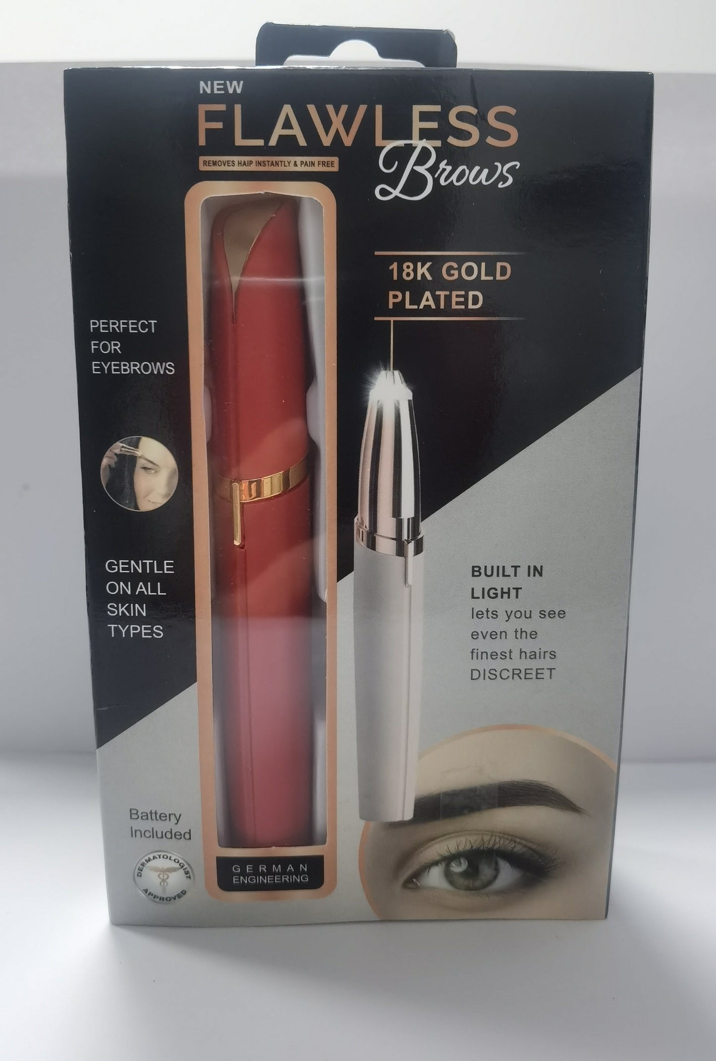 Electric Eyebrow Trimmer – Painless Hair Remover with LED Light CJ