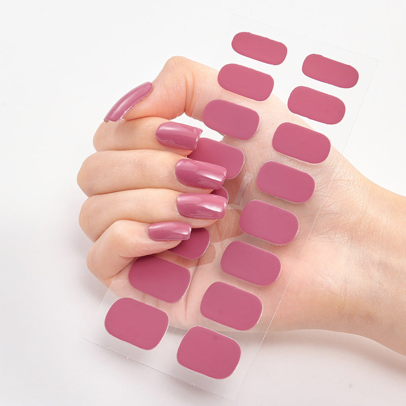 Nail Art Stickers – Solid Color Self-Adhesive Nail Strips Set