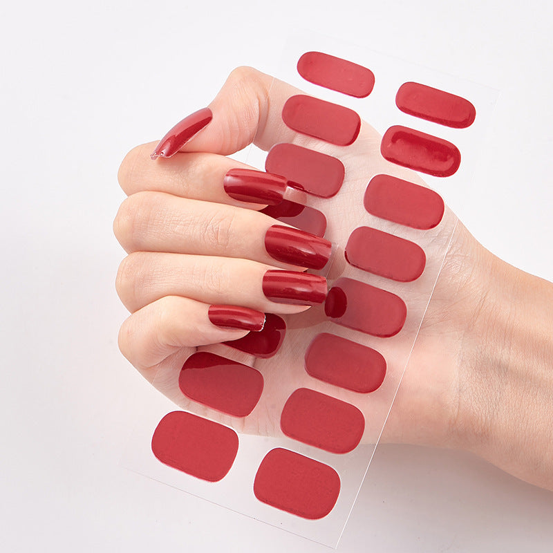 Nail Art Stickers – Solid Color Self-Adhesive Nail Strips Set