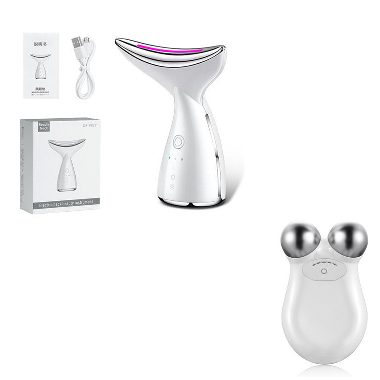 EMS Microcurrent Neck Face Beauty Device With 3 Colors LED Photon Therapy Skin Tighten Reduce Double Chin Face Lifting Devices CJ