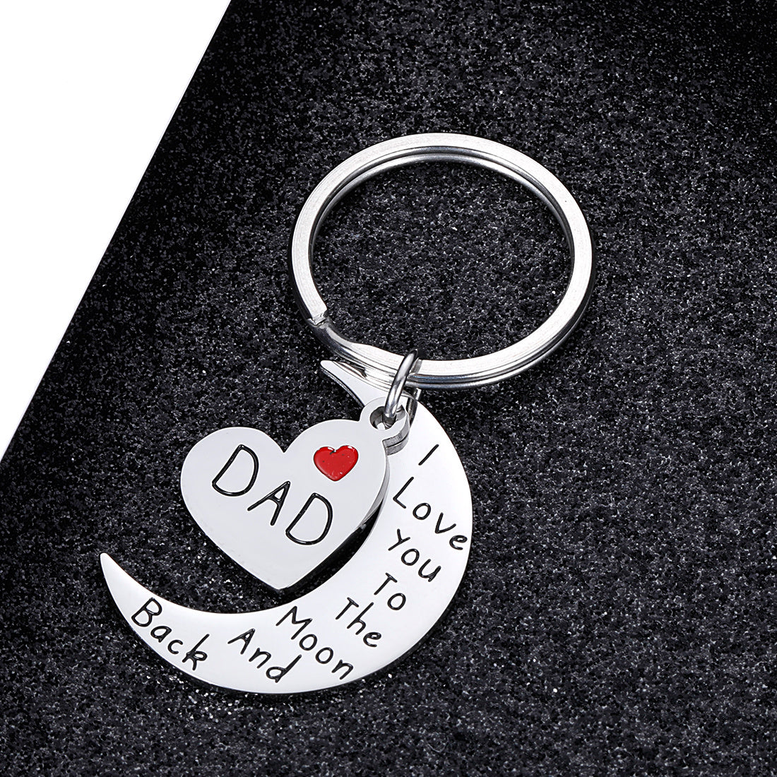 Customizable Stainless Steel Love Moon Keychain – Personalizable Creative Small Gift