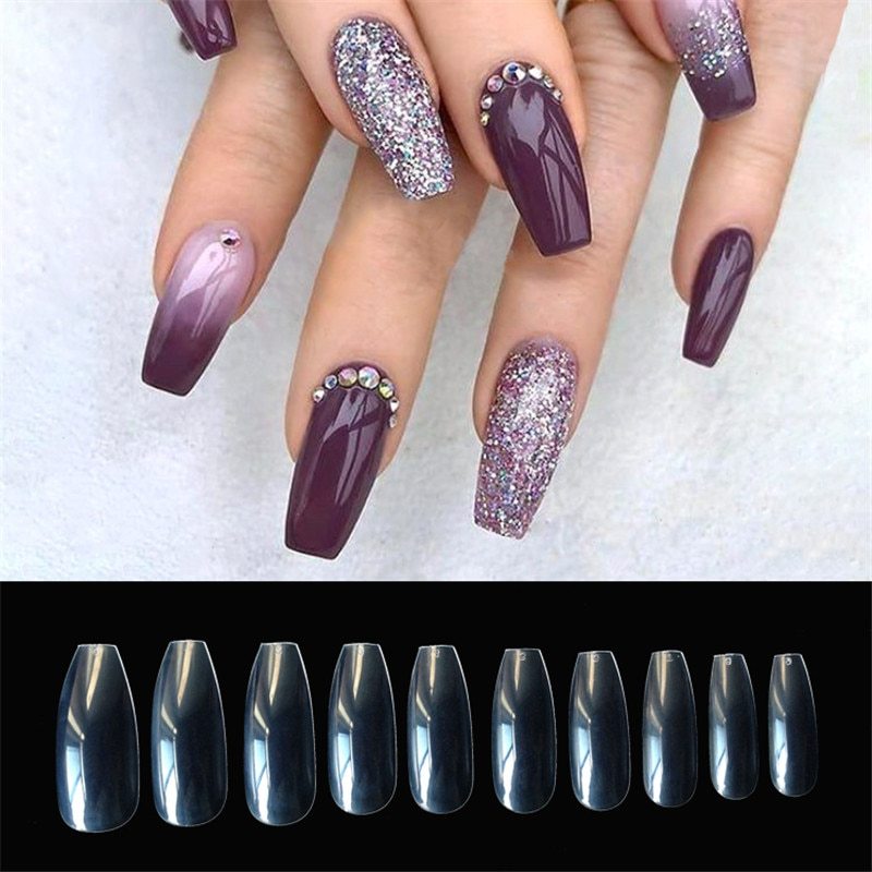500 Transparent Natural Fake Nails CJ