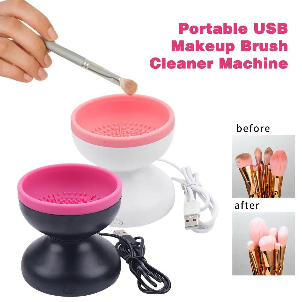 Electric Makeup Brush Cleaner – Portable Automatic USB Tool for All Brush Sizes CJ