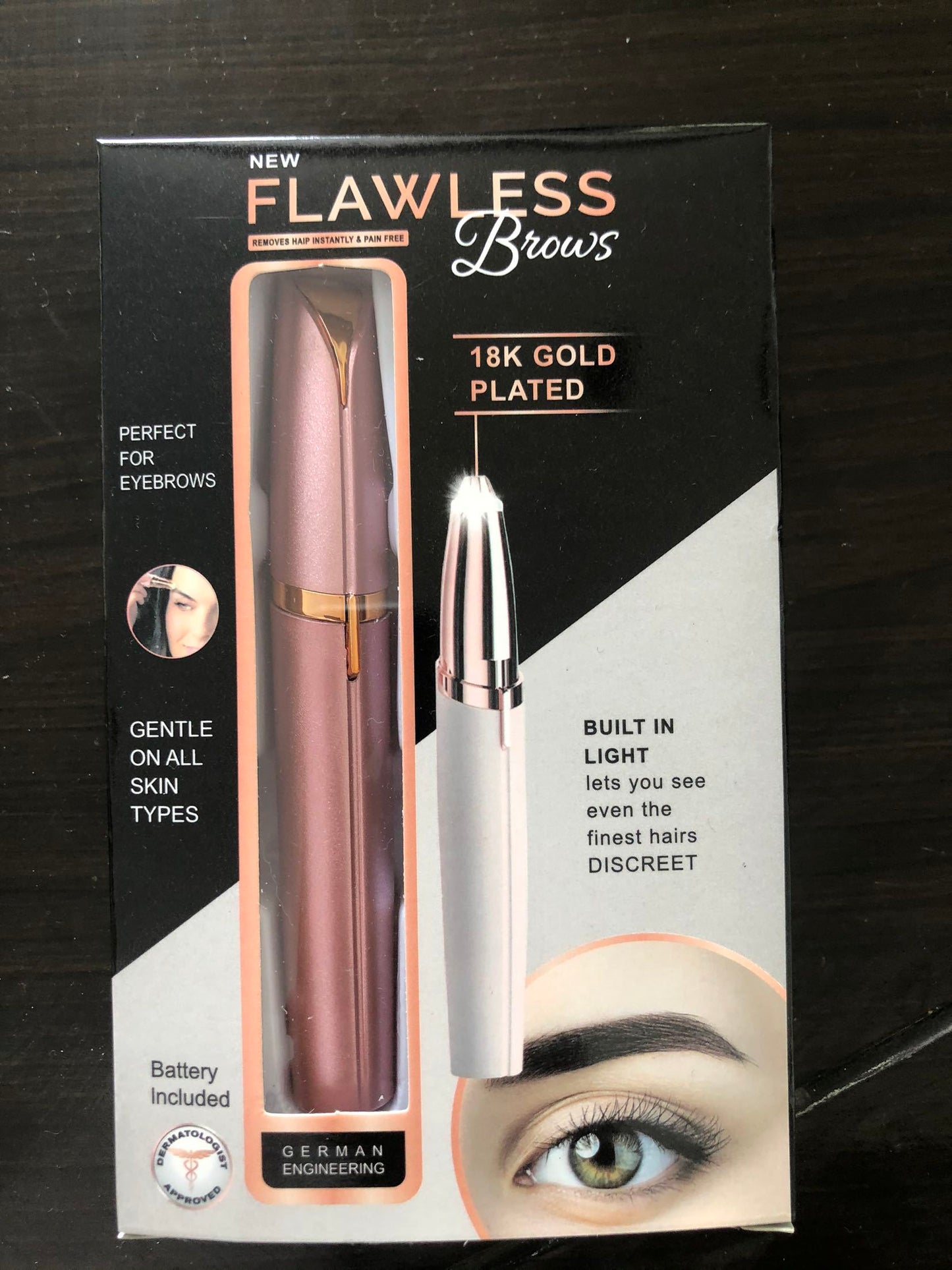 Electric Eyebrow Trimmer – Painless Hair Remover with LED Light CJ