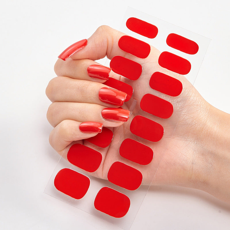 Nail Art Stickers – Solid Color Self-Adhesive Nail Strips Set