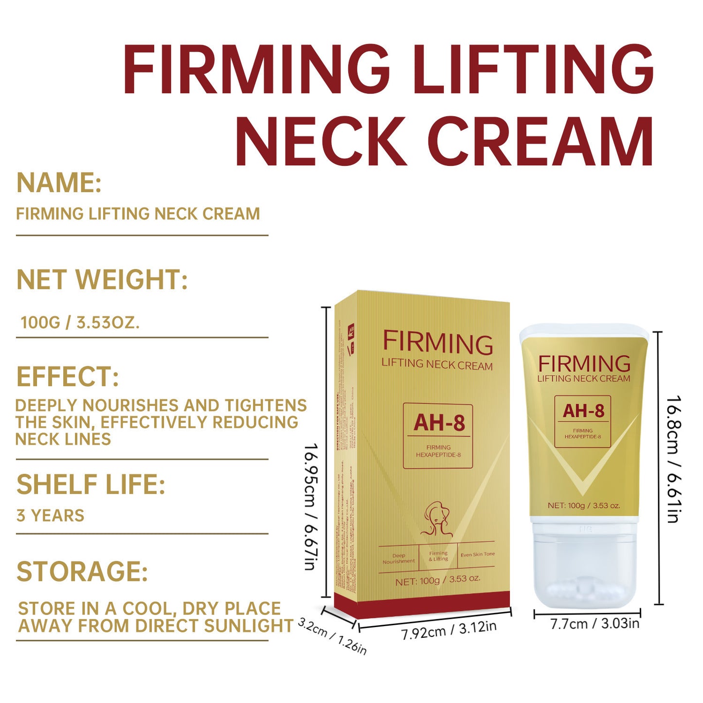Neck Firming Roller Cream – Lifts, Reduces Neck Lines, Deeply Nourishes & Soothes Skin