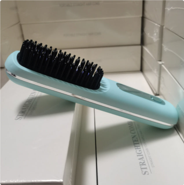 2-in-1 Wireless Hair Straightener & Comb – Fast Heating Portable Hot Brush with USB Charging CJ