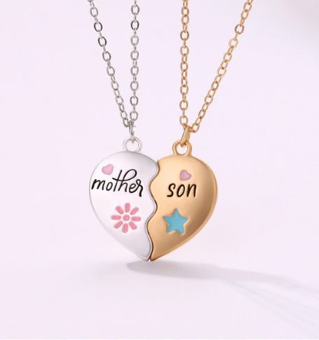 2PCS Mother & Daughter Necklace Set – Matching Heart Magnetic Pendant Jewelry Gift CJ
