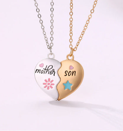 2PCS Mother & Daughter Necklace Set – Matching Heart Magnetic Pendant Jewelry Gift CJ