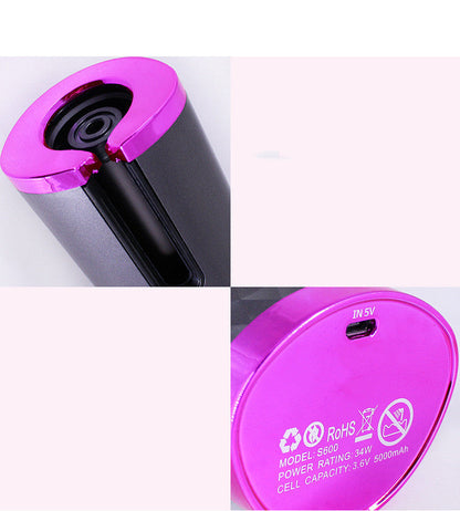 Rechargeable Automatic Hair Curler – Portable Ceramic Curling Iron with LCD Display CJ