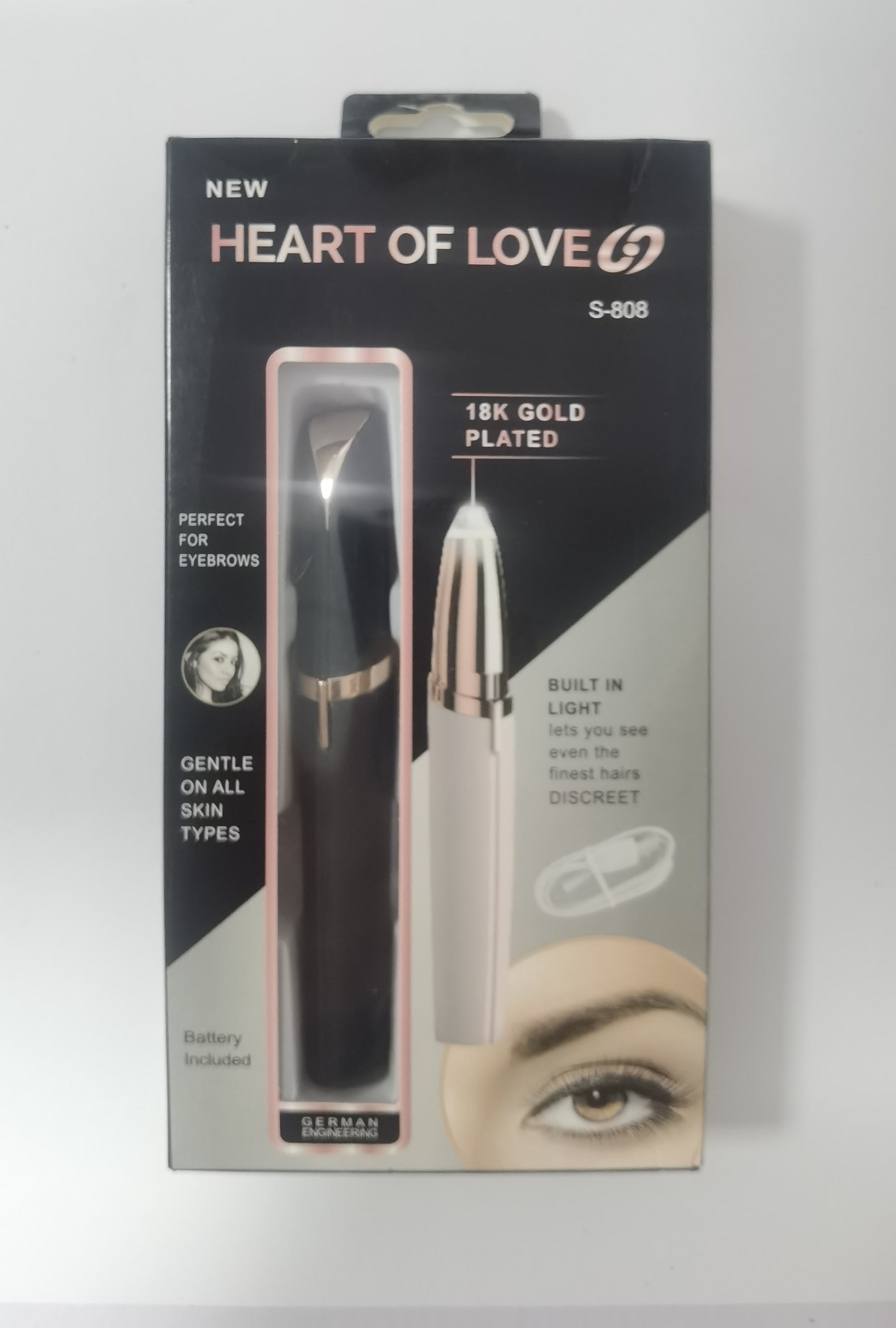 Electric Eyebrow Trimmer – Painless Hair Remover with LED Light CJ