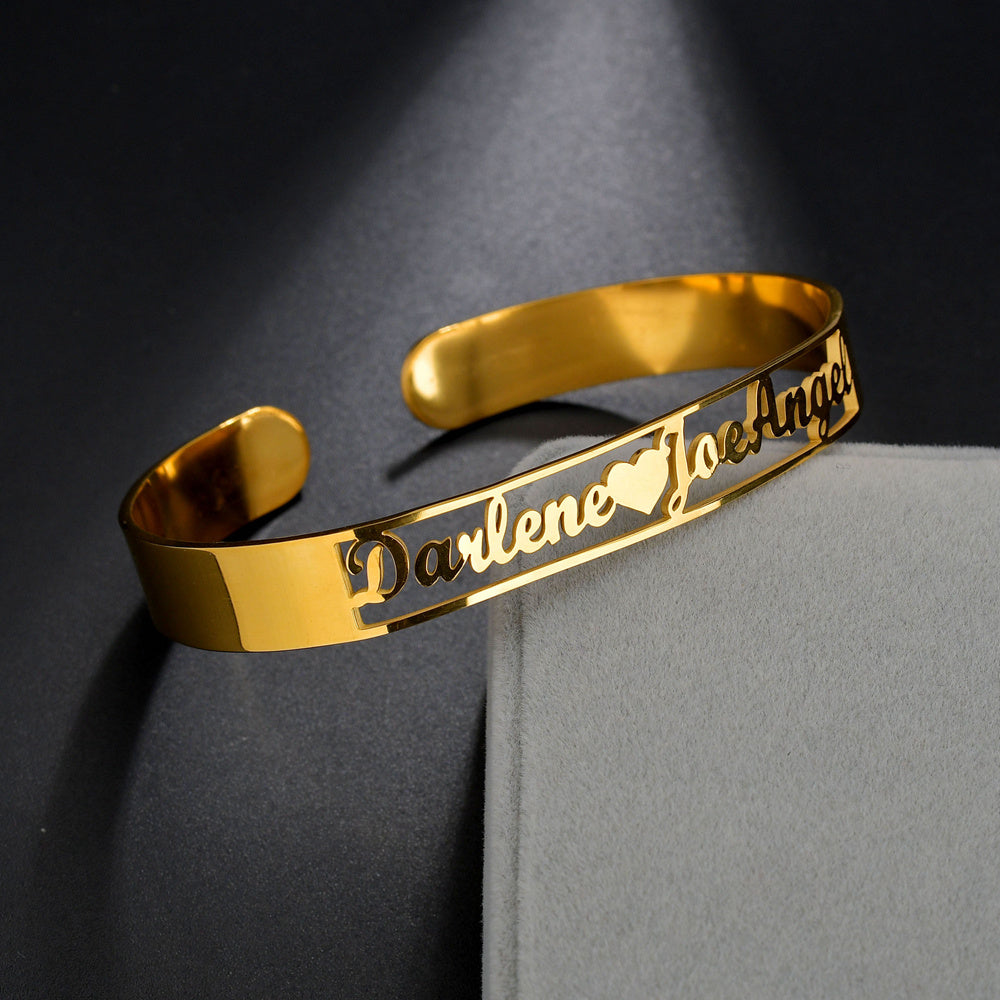 Customized Name Bracelet – Personalized Stainless Steel Bangle Jewelry CJ