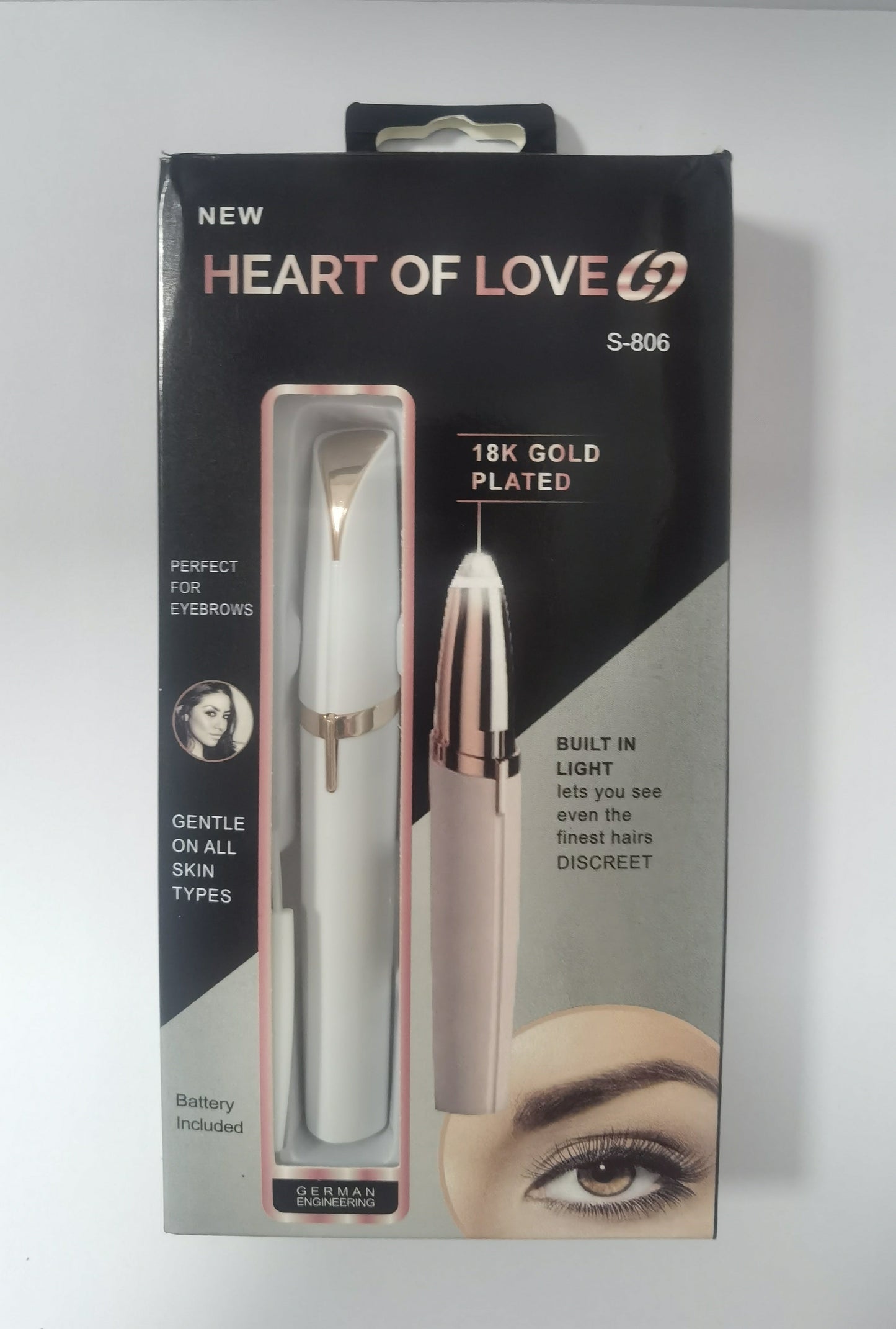 Electric Eyebrow Trimmer – Painless Hair Remover with LED Light CJ