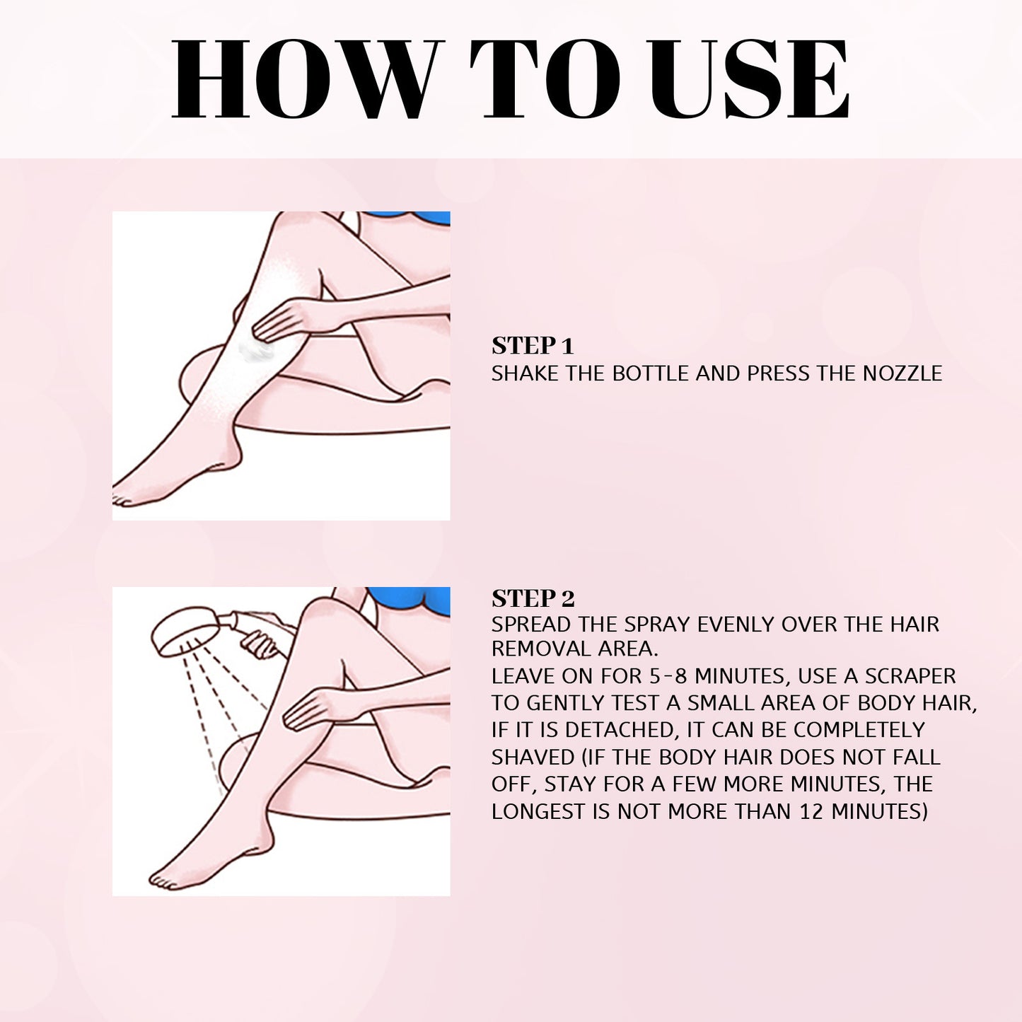Gentle Hair Removal Spray – 30ml/100ml Depilatory Foam for Armpits and Legs