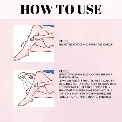 Gentle Hair Removal Spray – 30ml/100ml Depilatory Foam for Armpits and Legs