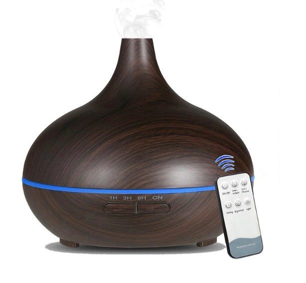 Wooden Grain Remote-Controlled Aromatherapy Lamp – Relaxation & Home Spa Essential CJ