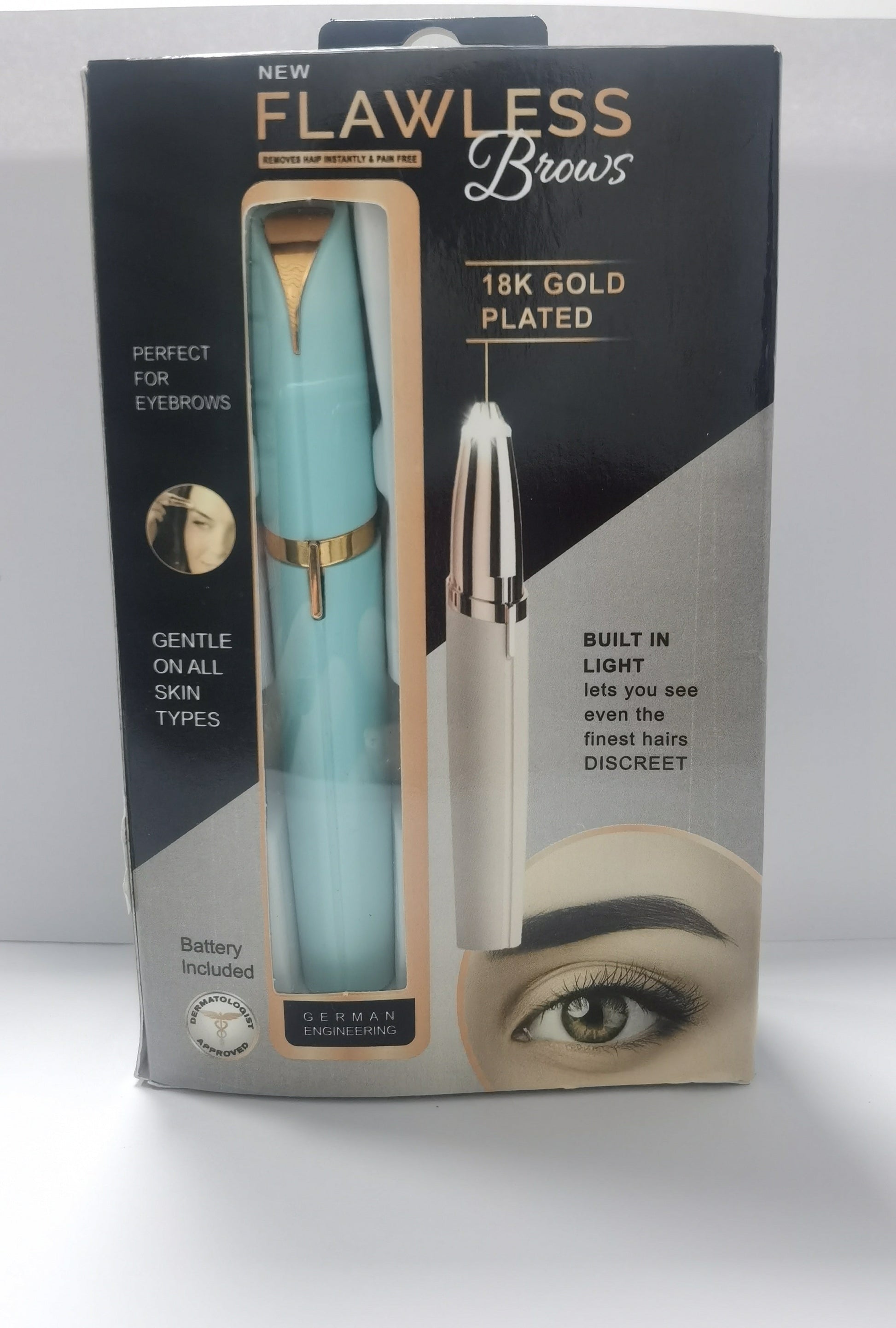 Electric Eyebrow Trimmer – Painless Hair Remover with LED Light CJ