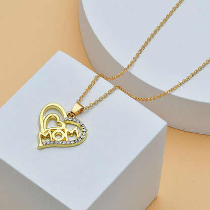 Mother’s Day Heart-Shaped Diamond Letter Necklace – Fine Jewelry for Women CJ