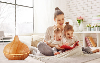 Wooden Grain Remote-Controlled Aromatherapy Lamp – Relaxation & Home Spa Essential CJ