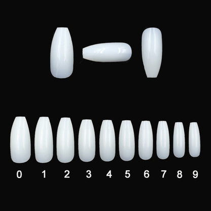 500 Transparent Natural Fake Nails CJ
