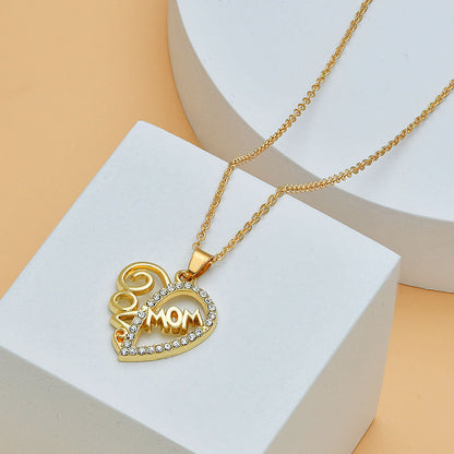 Mother’s Day Heart-Shaped Diamond Letter Necklace – Fine Jewelry for Women CJ