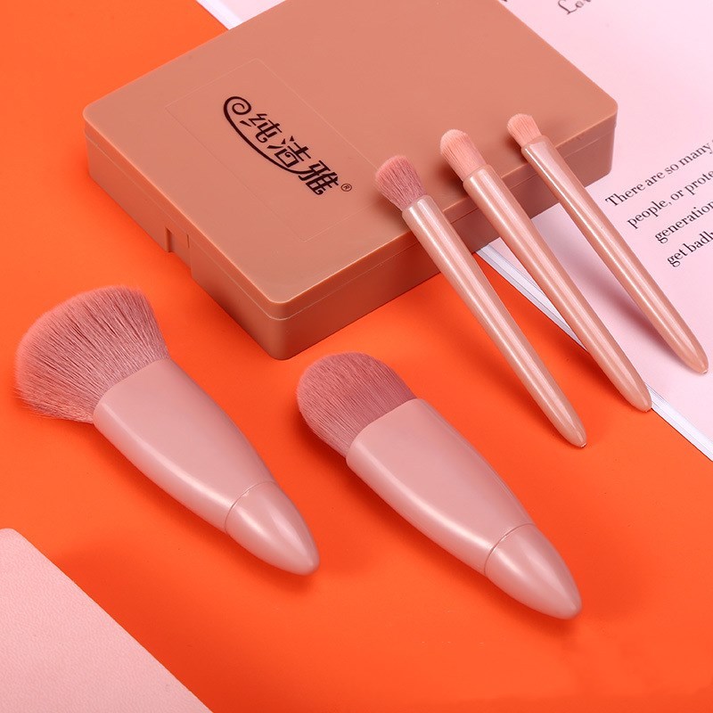 5-Piece Makeup Brush Set – Powder, Eyeshadow, Foundation & Blush Blending Brushes CJ