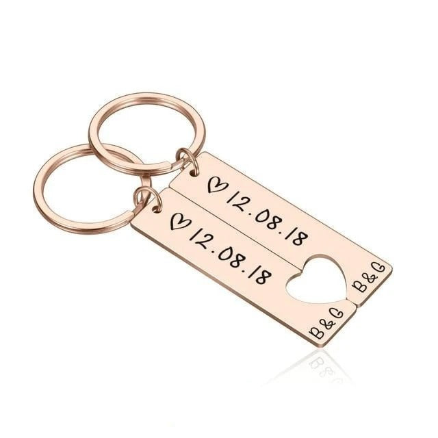 Customized Couples Keychain – Perfect Gift for Anniversary or Valentine’s Day CJ