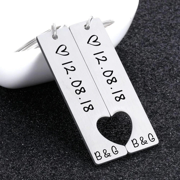 Customized Couples Keychain – Perfect Gift for Anniversary or Valentine’s Day CJ