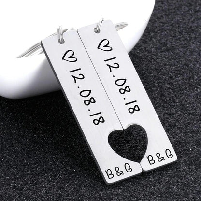Customized Couples Keychain – Perfect Gift for Anniversary or Valentine’s Day CJ