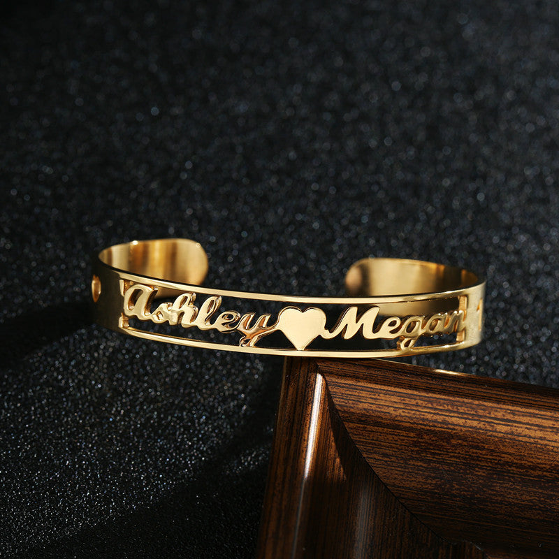 Customized Name Bracelet – Personalized Stainless Steel Bangle Jewelry CJ