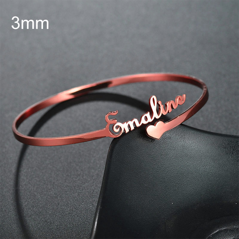 Customized Name Bracelet – Personalized Stainless Steel Bangle Jewelry CJ