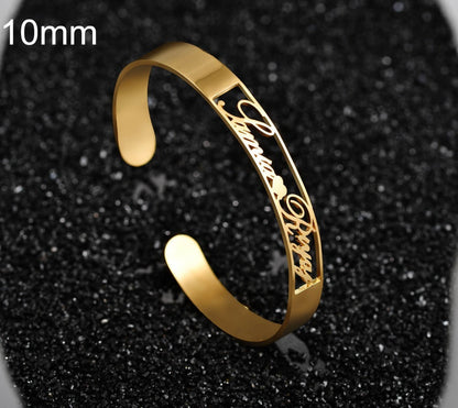 Customized Name Bracelet – Personalized Stainless Steel Bangle Jewelry CJ