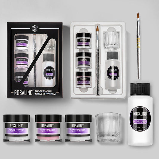 Nail Powder Acrylic System Kit – Professional Nail Art Set with Liquid, Glass Cup & Tools CJ