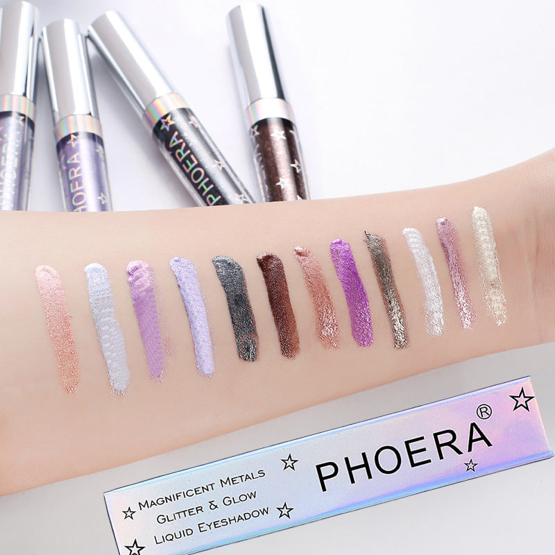 PHOERA Magnificent Metals Glitter & Glow Liquid Eyeshadow – 12 Colors CJ