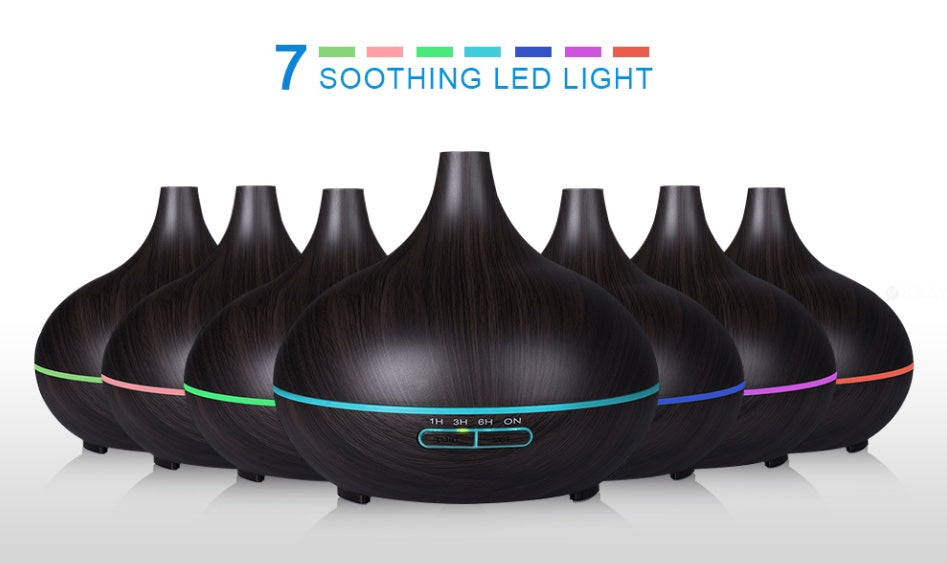Wooden Grain Remote-Controlled Aromatherapy Lamp – Relaxation & Home Spa Essential CJ