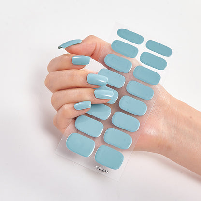Nail Art Stickers – Solid Color Self-Adhesive Nail Strips Set