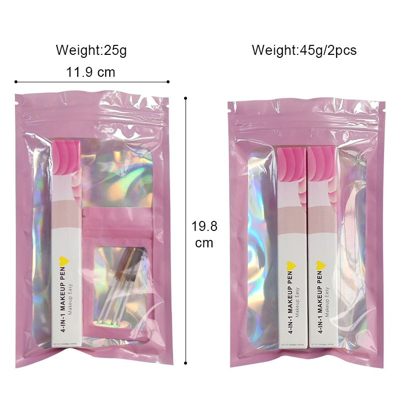 Four-in-One Cosmetic Brush – Highlight, Lip Liner, Eyeliner, and Eyebrow Pencil