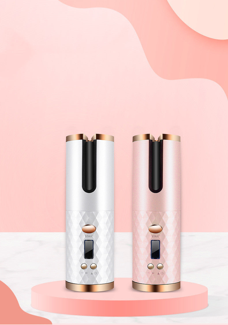 Rechargeable Automatic Hair Curler – Portable Ceramic Curling Iron with LCD Display CJ