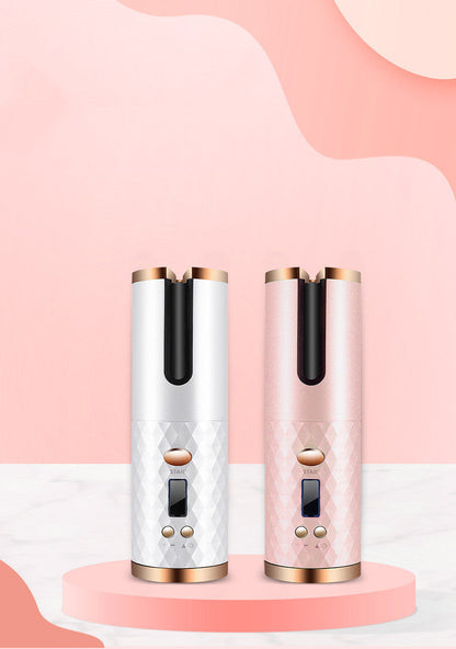 Rechargeable Automatic Hair Curler – Portable Ceramic Curling Iron with LCD Display CJ