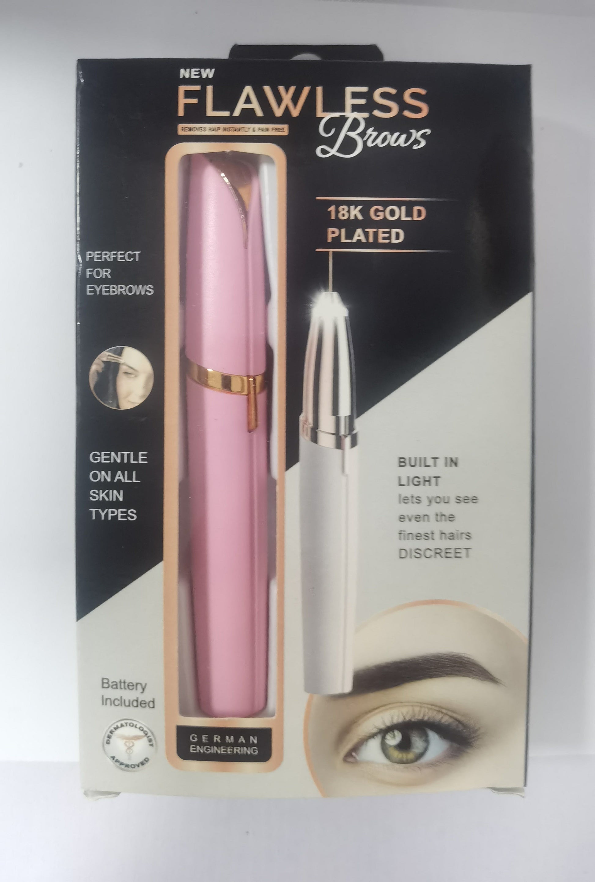 Electric Eyebrow Trimmer – Painless Hair Remover with LED Light CJ