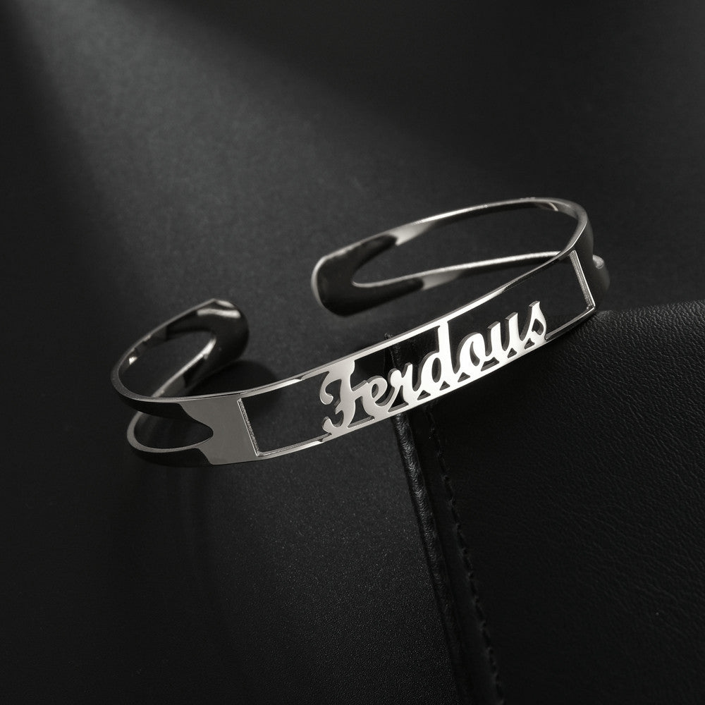 Customized Name Bracelet – Personalized Stainless Steel Bangle Jewelry CJ