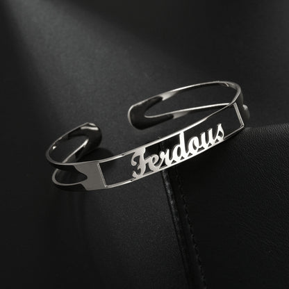 Customized Name Bracelet – Personalized Stainless Steel Bangle Jewelry CJ