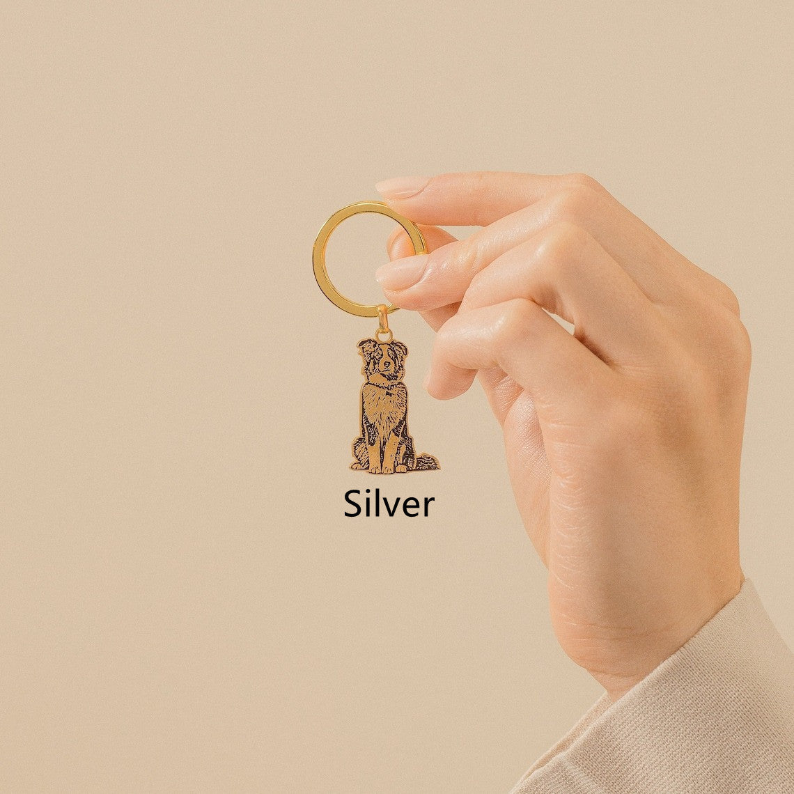 Customizable Fashion Simple Pet Pattern Keychain Charm – Personalizable Gift