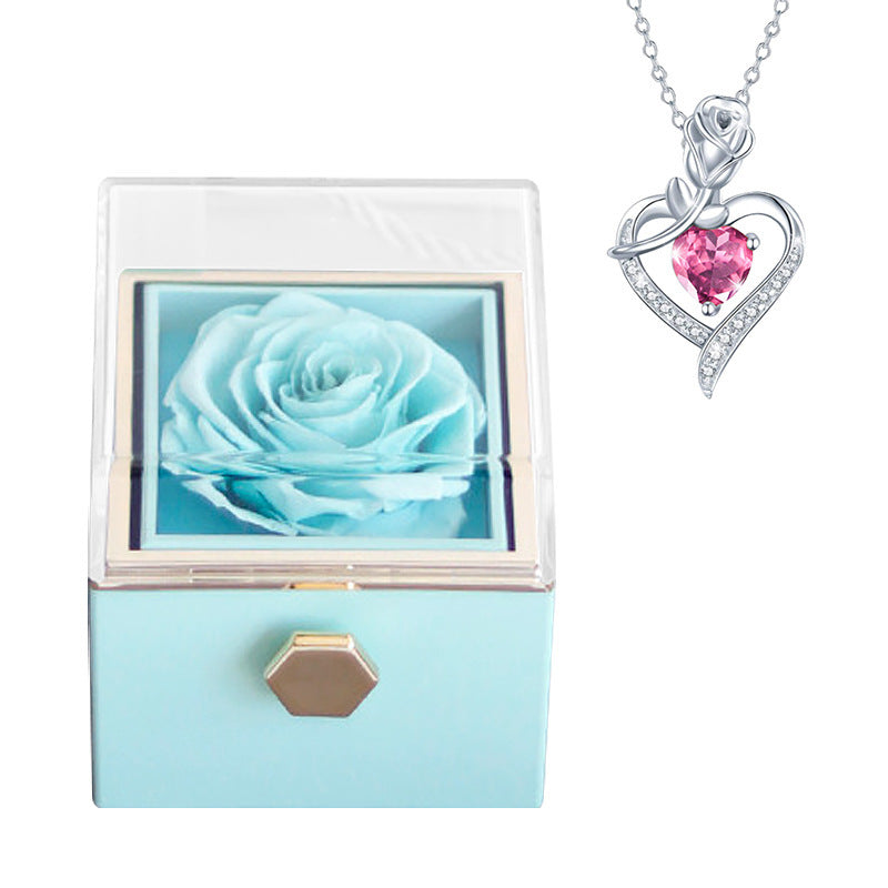 Luxury Rose Jewelry Box with Elegant Necklace – Creative Fashion Gift for Women CJ