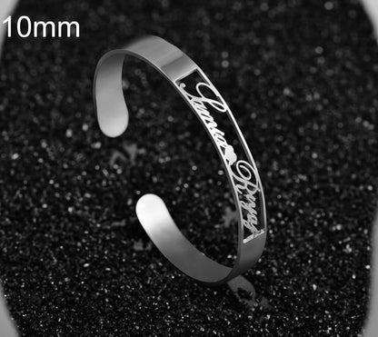 Customized Name Bracelet – Personalized Stainless Steel Bangle Jewelry CJ